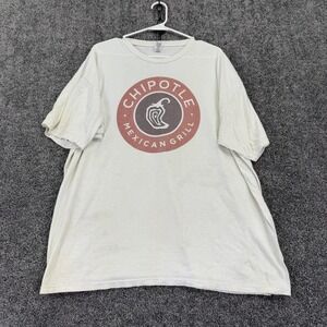 Chipotle Shirt Mens 2XL White Mexican Grill Restaurant Graphic Tee M&O Gold